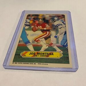 Joe Montana Rare!  1983 Topps Sticker Football Insert #21 HOF Vintage